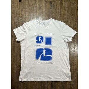 Reigning Champ Mens XL Cotton Crew Neck Short Sleeve T-Shirt White Graphic T